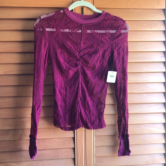 Free People long sleeve sheer knit top - Picture 2 of 7